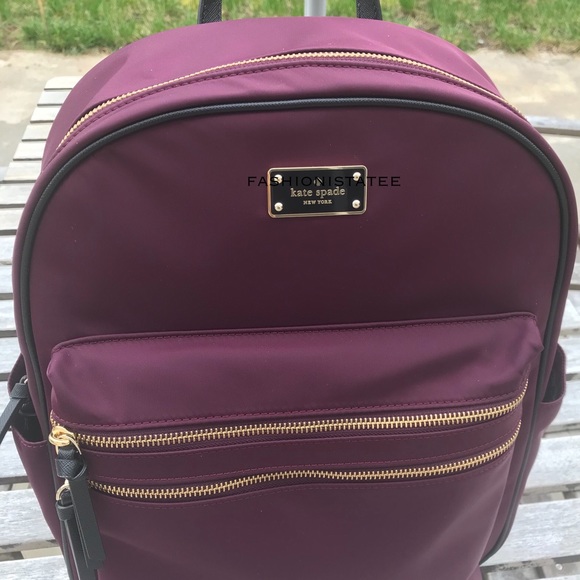 Kate spade Bradley Wilson LARGE deep plum backpack - Picture 3 of 8